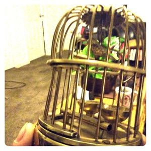 Miniature brass bird cage